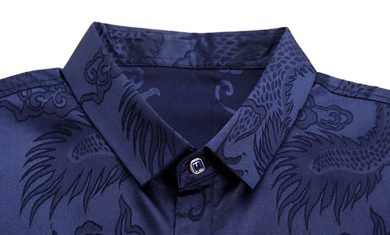 Wine Red Silk Satin Shirts for Men 2020 