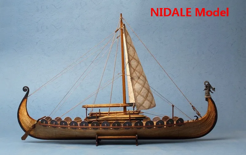Details about   Drakkar Dragon Viking Sailboat Wooden Boat Ship with Sail Model Kit scale 1:50 