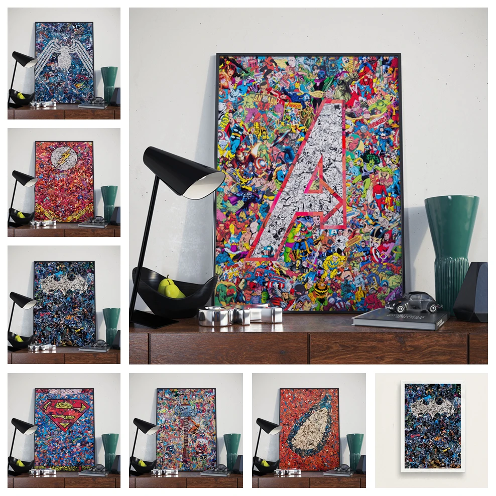 

Hot Cartoon Superhero Movie Poster Nordic Children's Room Decorative Wall Art Painting Poster Art Decor canvas painting