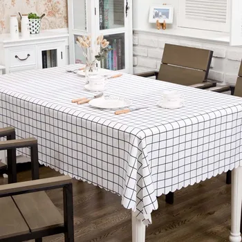 

Square Checkered Tablecloth Dustproof Cotton Linen Stain Resistant Tough and Wear-resistant Desktop Decoration Kitchen Supplies