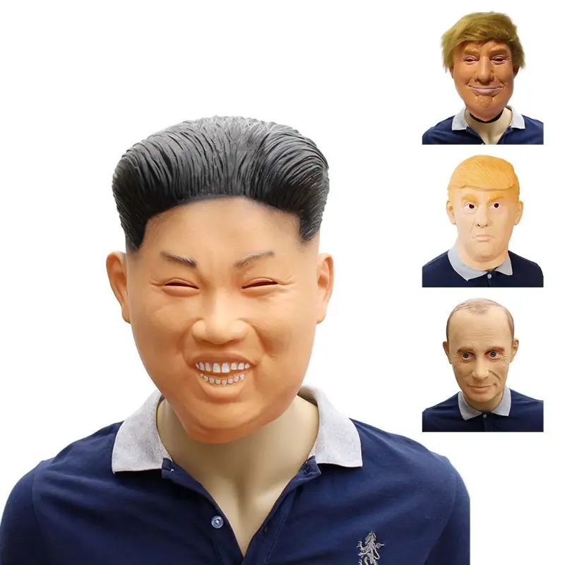 

Halloween Party Cosplay Headgear Funny Realistic Celebrity President Latex Mask