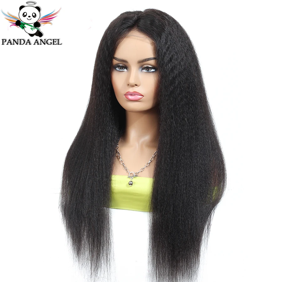 Panda бразильские кудрявые прямые человеческие волосы парики на кружеве для черных женщин 150% плотность Remy кружевные передние человеческие волосы парики 8-28 дюймов
