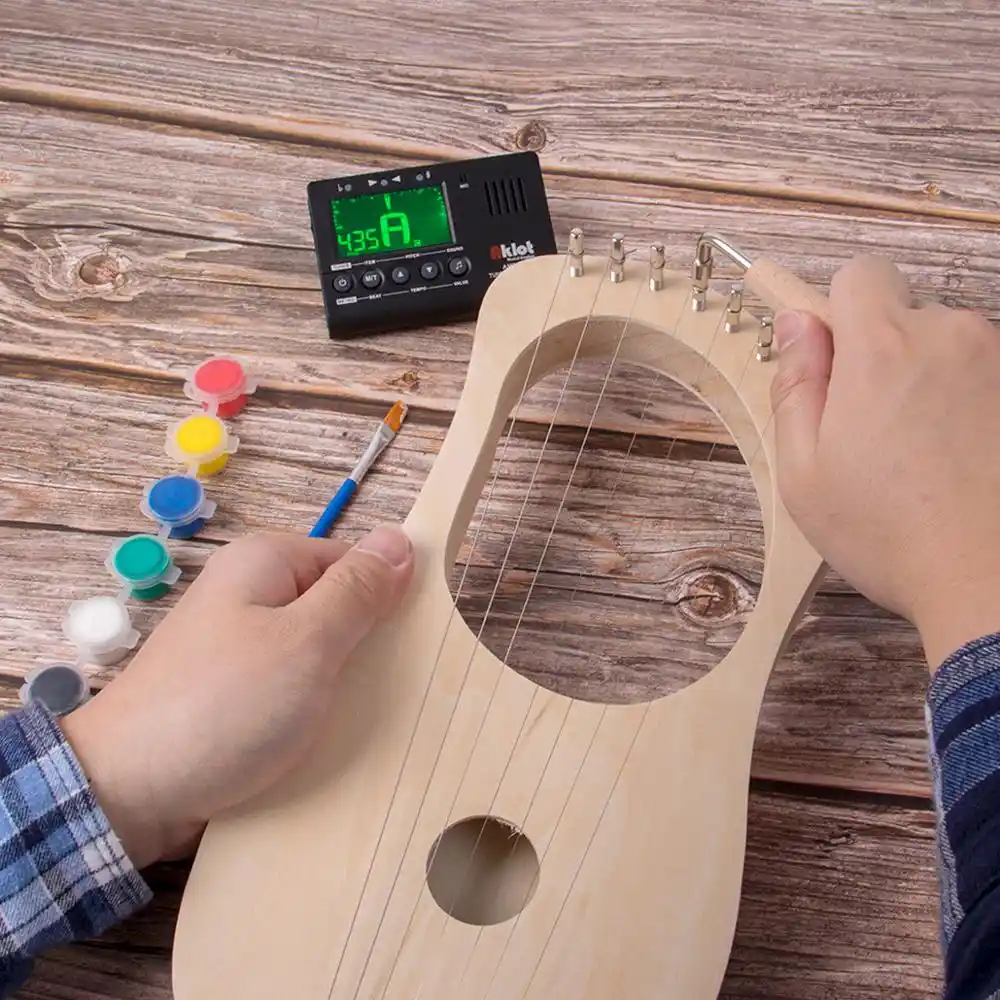 Kmise Lyre Harp 7 String DIY Kit Make Your Own Bass Wood ...