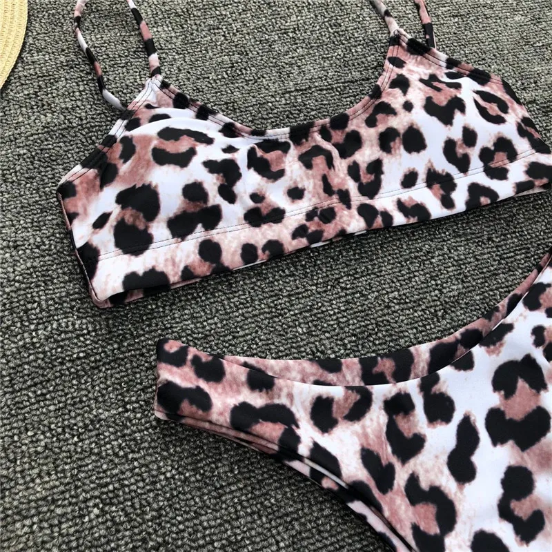 plus size swimwear Sexy Bikini Swimwear Women Push Up Swimsuit Bathing Suit Brazilian Biquini Animal Print Leopard Beach Wear Padding Swimming Suit three piece bikini