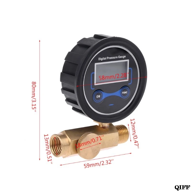 1/" цифровой воздушный компрессор 200PSI регулятор давления Манометр клапан управления инструмент