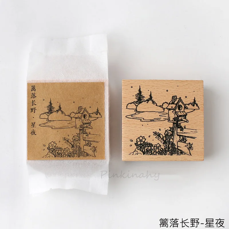 Винтажный рисунок для двора деревянное уплотнение DIY ретро деревянные и резиновые штампы для скрапбукинга канцелярские товары Скрапбукинг Ремесло Стандартный штамп - Цвет: 3