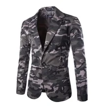 Novo casaco de camuflagem pequeno terno de algodão fino um botão terno estilo militar masculino todo o comprimento da manga comprimento da roupa tipo de item