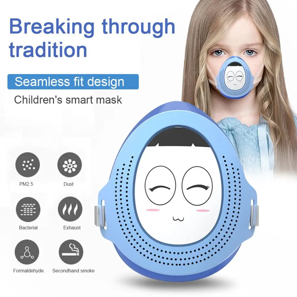 

Cartoon Anti-pm2.5 Activated Carbon Electric Intelligent Dustproof Breathable Mask Children Anti-smoke Protective Healthy Mask