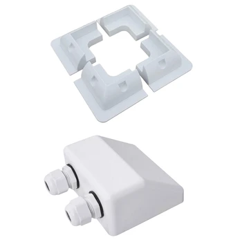 

4X Solar Panel Mounting Bracket White Plastic Corner Set Kit for Rv Boat Yacht with New Abs White Double Cable Entry Gland Mount