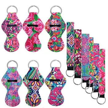 

12Pcs Chapstick Holders Keychains Wristlet Lanyards Neoprene Lipstick Holders AXYD