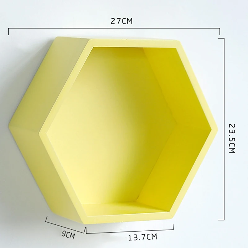 

Geometric Hexagonal DIY Wall Wooden Storage Shelf Restaurants Hanging Display Rack Units Decor Home Organization