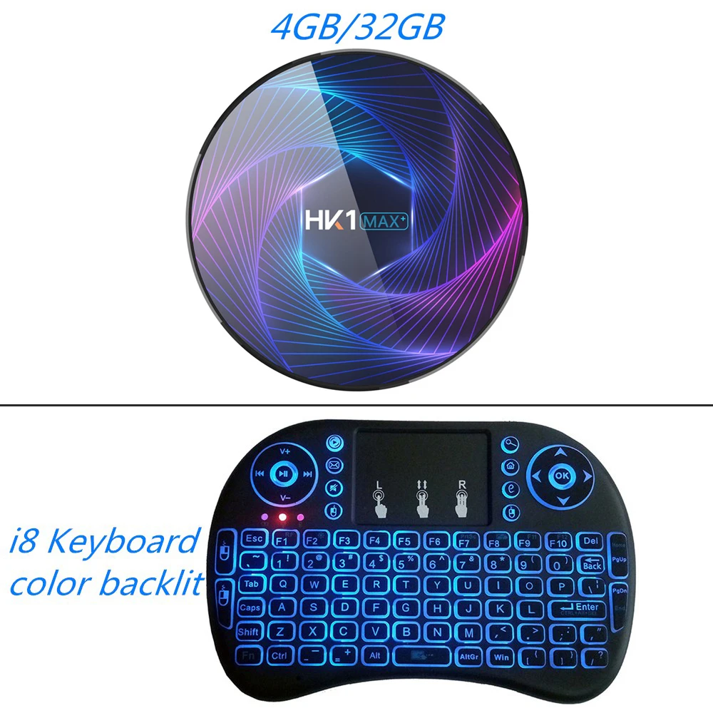 4G 32G i8 Backlit HK1 Max Plus Android 9,0 Смарт ТВ приставка 4 Гб ОЗУ 128 Гб 4 к ТВ приставка Rockchip RK3368PRO Восьмиядерный USB3.0 Wifi медиаплеер HK1MAX - Цвет: 4G 32G i8 Backlit