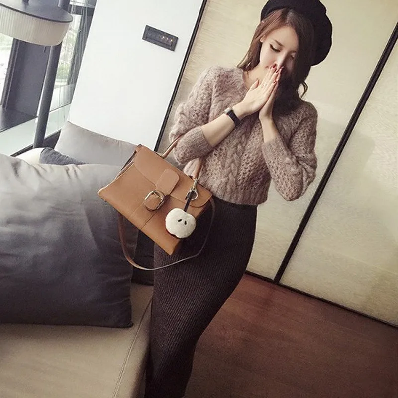 

Two Piece Set Women Sweat Suits Soft Woman Suit Female Knitted Sweater and Skirt Set Warm Suit for Women Costume