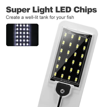 

Super Slim LED Aquarium Light Lighting plants Grow Light Aquatic Plant Lighting Waterproof Clip-on Lamp For Fish Tank with 24LED