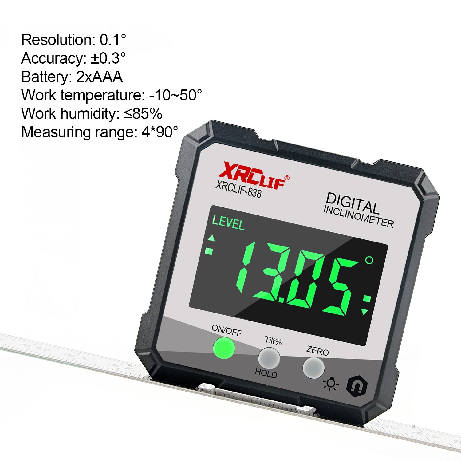 XRCLIF Digital Level Angle Gauge 4X90&deg; Mini Inclinometer Measurement Tools Magnetic Base Electronic Universal Bevel Protractor