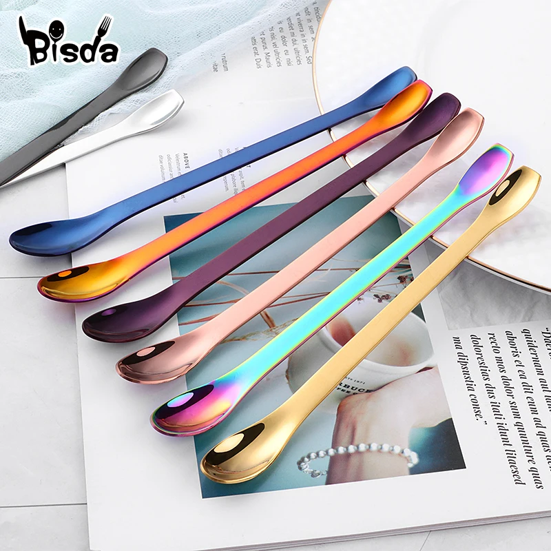 4 шт./лот горячая Распродажа нержавеющая сталь перемешивание ложка с цвета