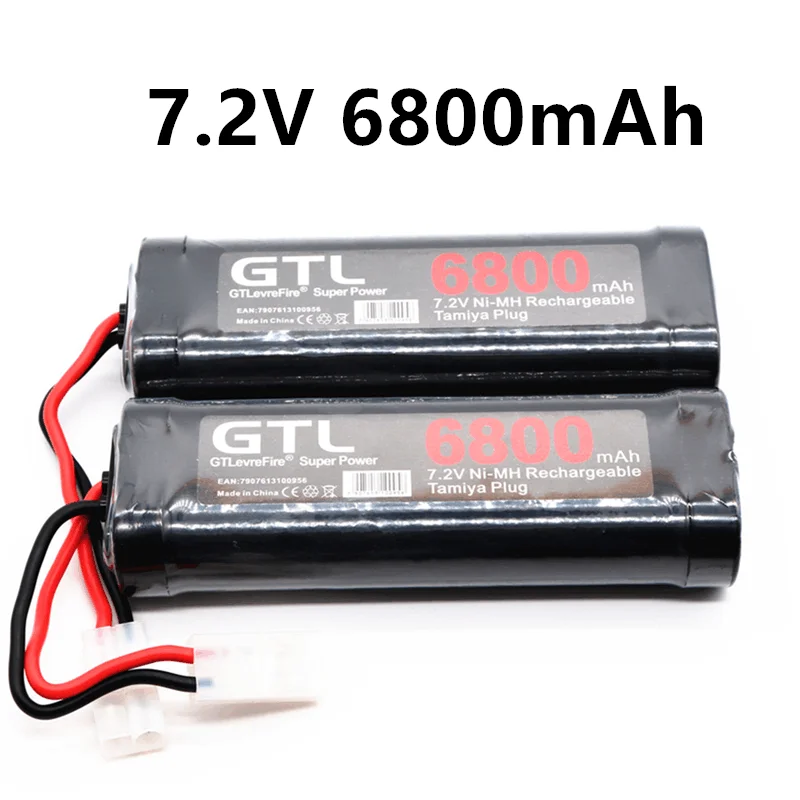 100% New 7.2V Battery 6800mAh NiMH Batteries Pack For RC Car Truck Buggy Boat Tank Ni-Mh Baterias gray supper power | Электроника