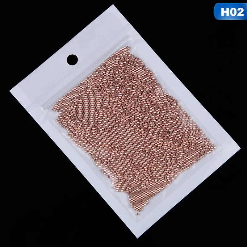 0,8 мм-3 мм 3d металлические микро бусины из нержавеющей стали для дизайна ногтей икра бусины для ногтей Золотой Серебряный ноготь бусины украшения шпильки - Цвет: 02 1.2mm