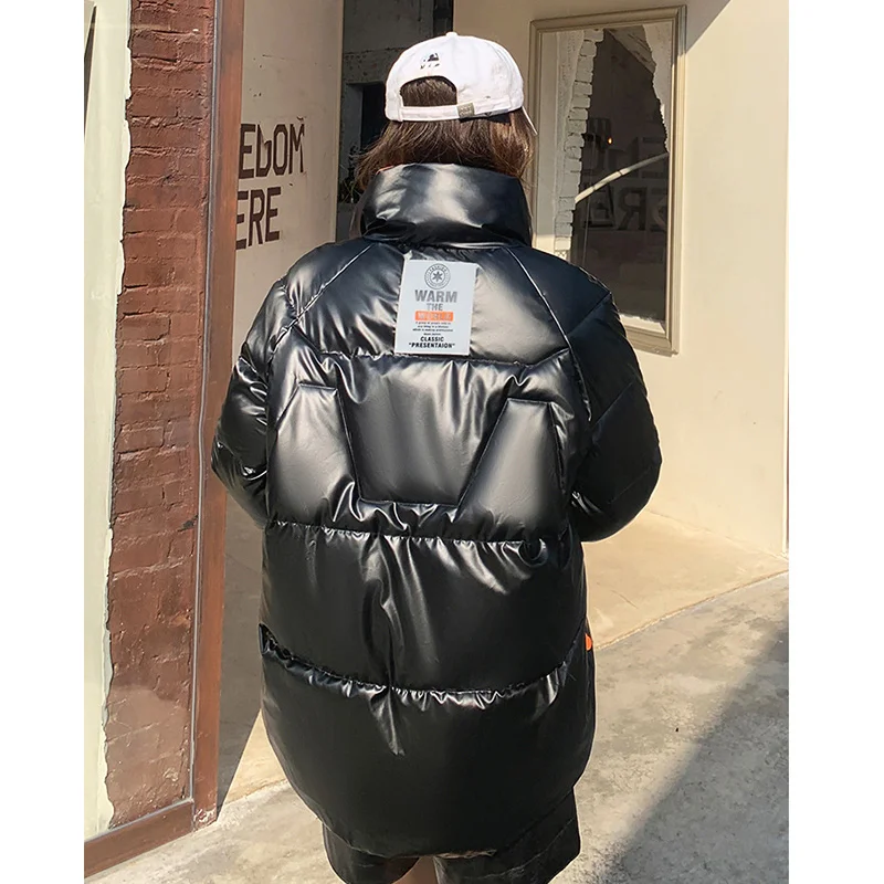 Women's Winter Jacket Parka Warm Silk Cotton Overcoat Woman Stand-Up Collar Down Cotton Casual Jacket Korean Loose Warm Coat