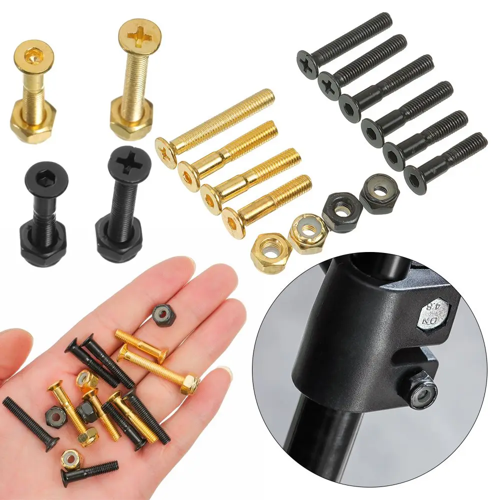 8 Sets M5 Skateboard Mounting Hardware Screws Bolts Skateboard Hardware Nuts Outdoor Longboard Parts Accessories