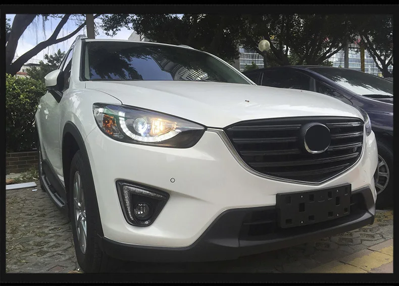 Автомобильный Стайлинг для MazdaCX-5 головной светильник s 2013- для CX-5 Головной фонарь светодиодный DRL передний светильник Биксеноновые линзы двойной луч HID комплект