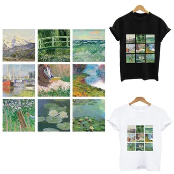 

thermo stickers on clothes Vintage painting stripes iron on patches thermo stickers on clothes applications for clothing tops