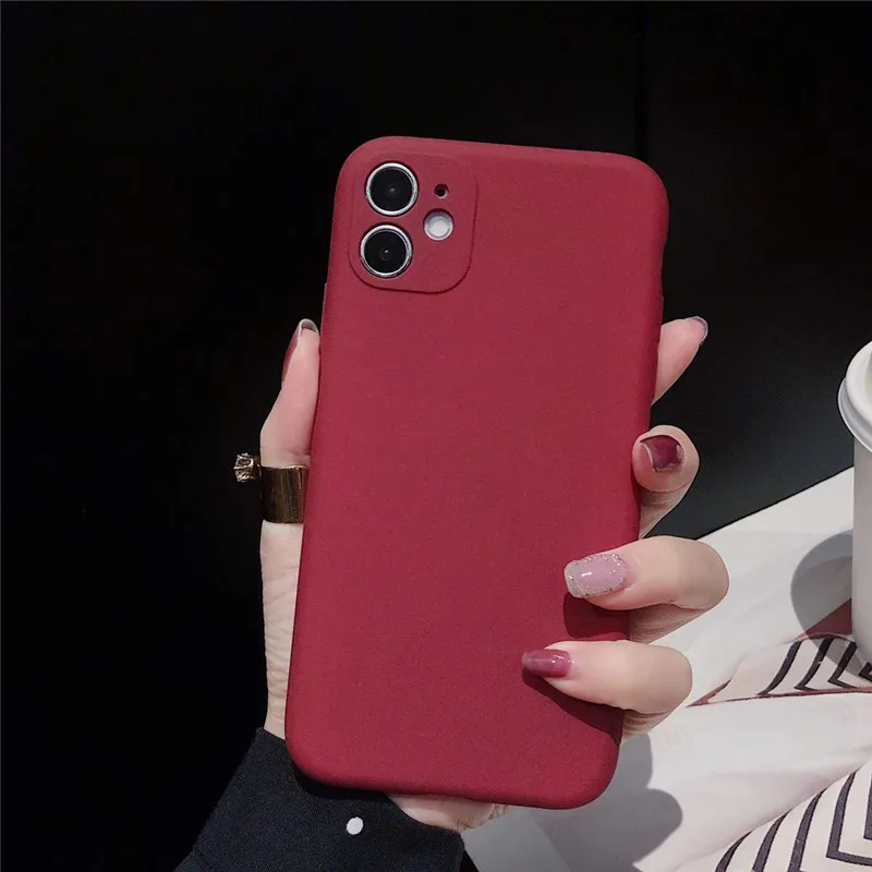 Для iPhone 11 Pro Max матовый простой сплошной цвет задняя крышка Мягкий ТПУ Силиконовый