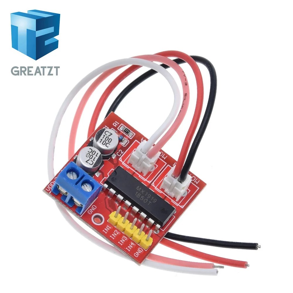 

TZT 2.5A Dual bridge brushed DC motor Drive Controller Board Module for Arduino smart car robot Low power consumption MX1919