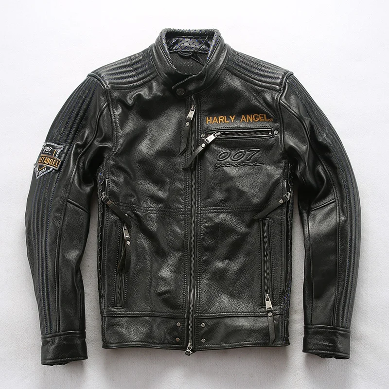 Известный бренд натуральная кожа локомотив Куртки мужские винтажные 007 юбилей Орел воловья куртка теплая ветрозащитная Россия пальто