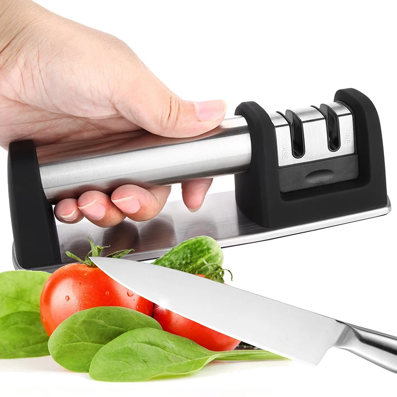 2 этапа профессиональная точилка для ножей из нержавеющей стали камень для заточки ножей кухонный инструмент домашние столовые устройства Аксессуары для ножей