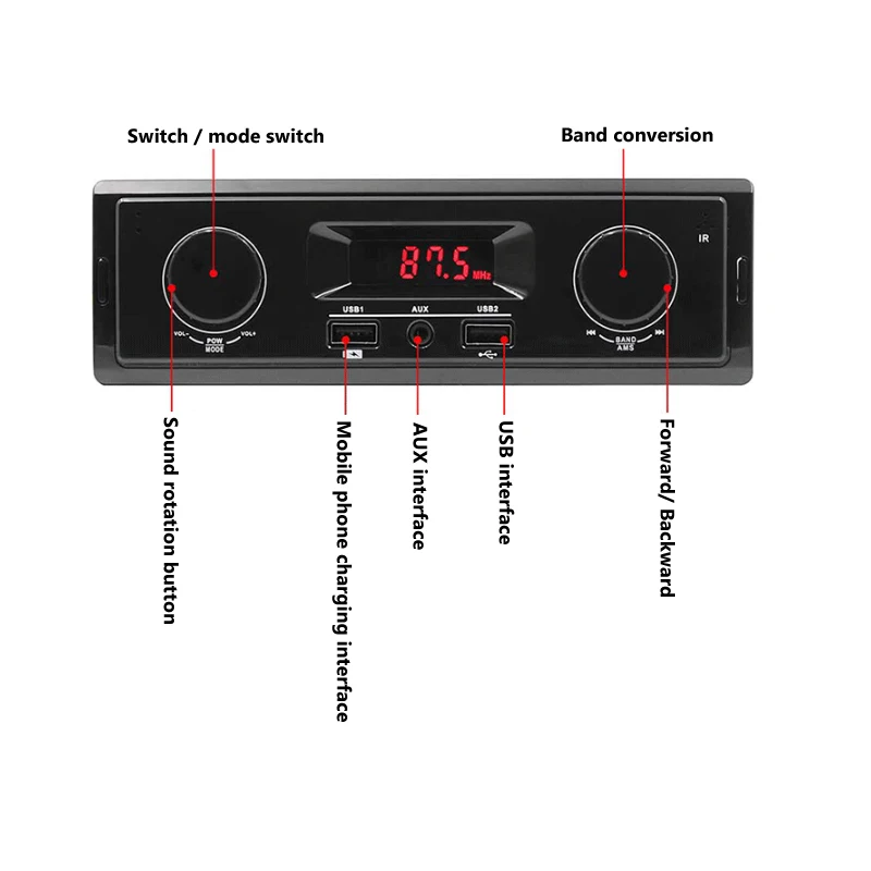 K501 цифровой высокое качество FM стерео автомобильная карта радио 12 В Монохромный экран Автомобильный mp3 плеер 12Pin PC интерфейс