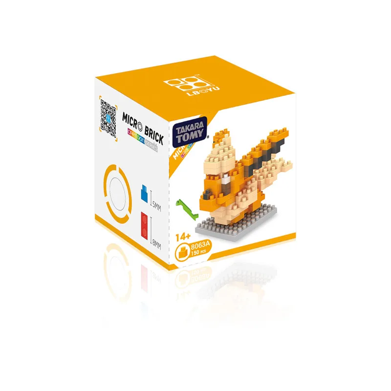 JM8063 have box Фигурки героев Аниме Пикачу чармандер модель Алмазный Блок микро Строительные блоки diy кирпичи развивающие игрушки для детей - Цвет: JM8063 have box
