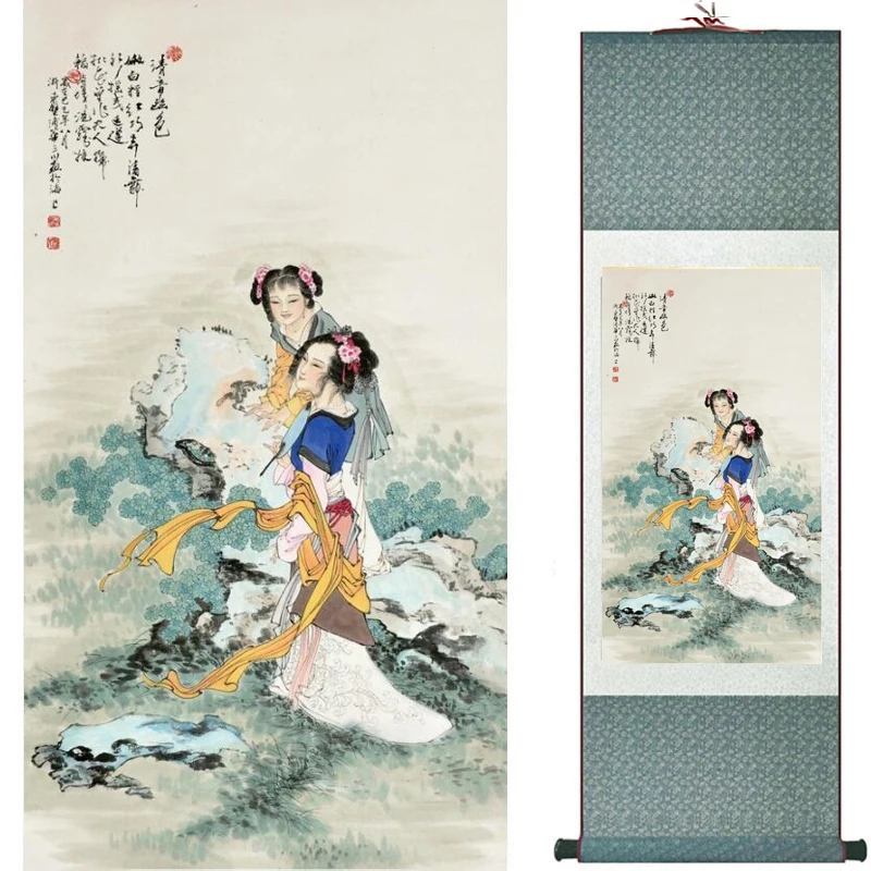 

Traditional Chinese art painting Silk scroll painting Chinese wash painting Chinese wash painting 201907300017