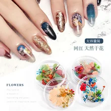 Стиль, японский стиль, маникюр, сушеный цветок, натуральные красивые свежие цветы, кружево, цветок, украшение для ногтей, Микс сушеных цветов