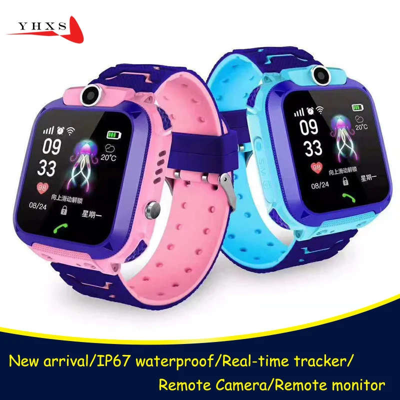 IP67 Waterproof Smart GPS WIFI Tracker Location SOS Call Remote Camera Monitor SIM Card Phone Watch Wristwatch for Kids Student