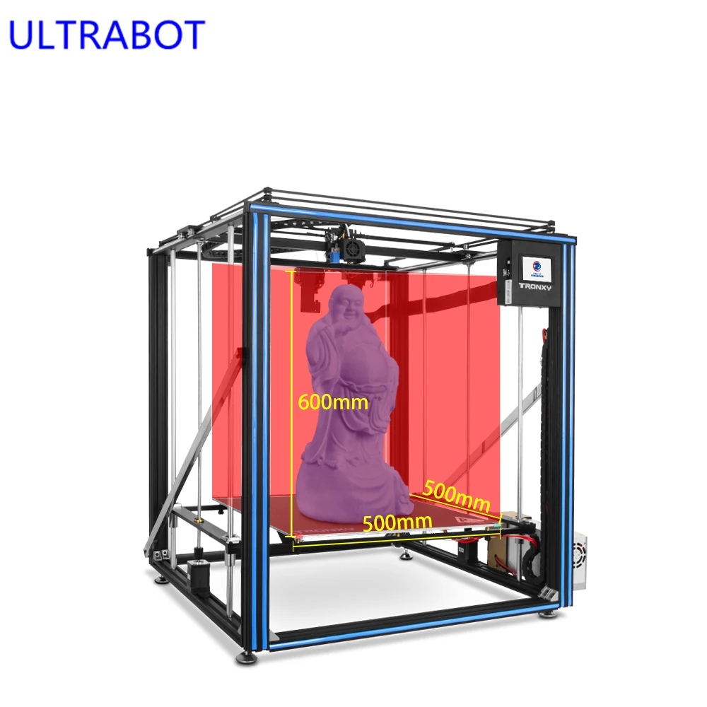 

New Large Size Full Metal Frame High Precision Resume Power Failure 3D Printer Diy Kit with Glass Platform and TFT Touch Screen