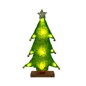 

Festival Home With LED Light Party Holiday Ornament Photo Prop Battery Operated Desktop Decoration Mini Christmas Tree Art Craft