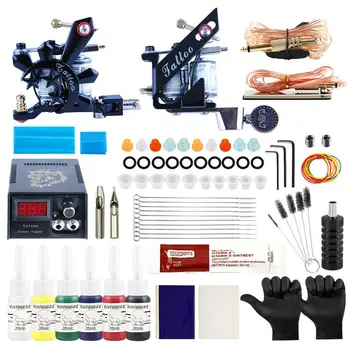 

Professional Tattoo Set 2pcs Tattoo Machine For Lining And Shading Machine LED Power Supply Tattoo Accessories For Art Design