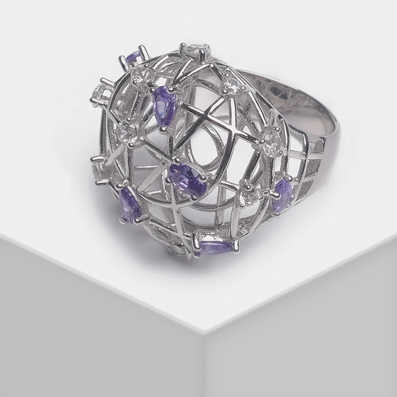 

Local focal Fashion 925 Silver Hollow out vine plant shape design beautiful Ring
