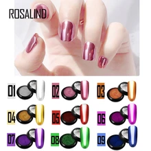 Зеркальный гель ROSALIND, блестящий пигмент, пудра, Гель-лак для ногтей, блестки для дизайна ногтей, хромированные украшения ногтей, голографическая пудра
