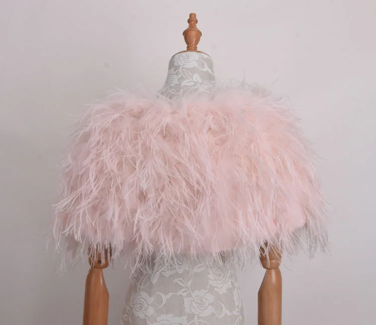 Шали из натурального страусиного меха элегантные белые пальто из страусиных перьев Свадебные Меховые болеро для невесты шали куртки для вечерних платьев