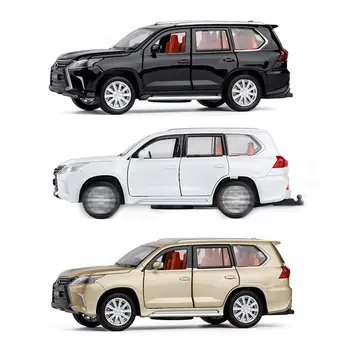 

1:32 Off-Road Vehicle SUV Alloy Car Simulation Model Ornaments Sound And Light Pull Back Toy Car For Lexus LX570
