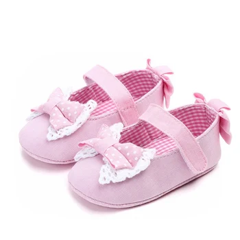 

Baby Girls Shoes Princess Cotton Newborn First Walkers Solid Cute Bow Soft Soled Non-slip Footwear Baby Shoes