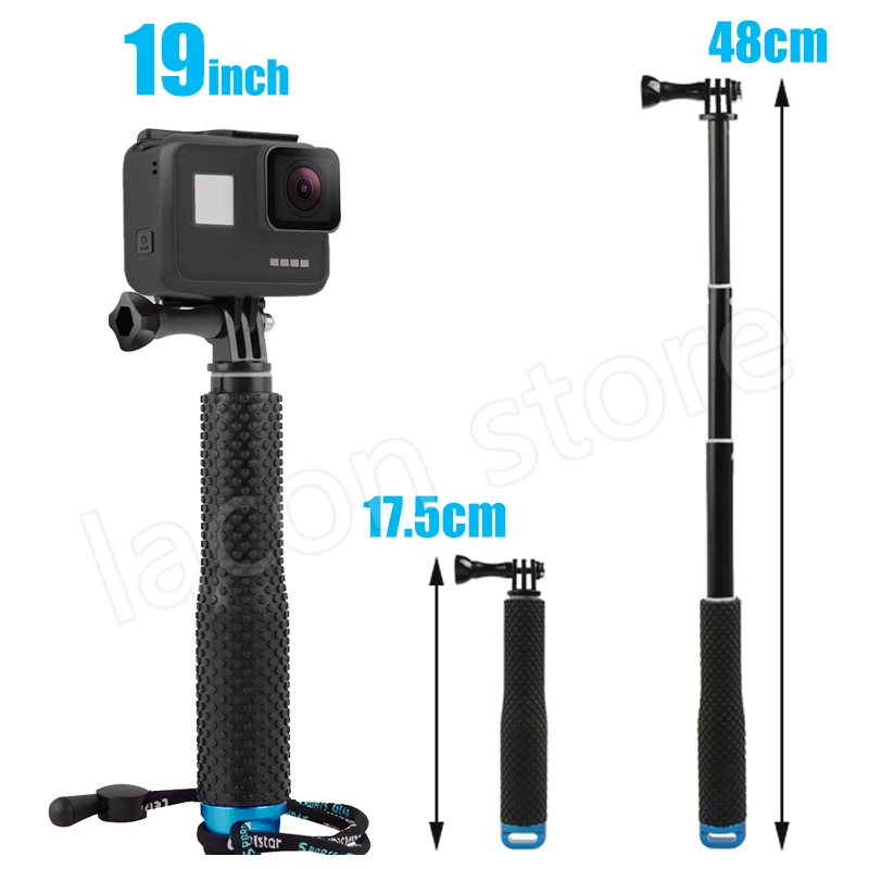 Алюминиевый монопод для дайвинга 43in GoPro Hero 6 5 7 8 9 черный штатив сеанс Sjcam Sj7 Yi 4K Экшн