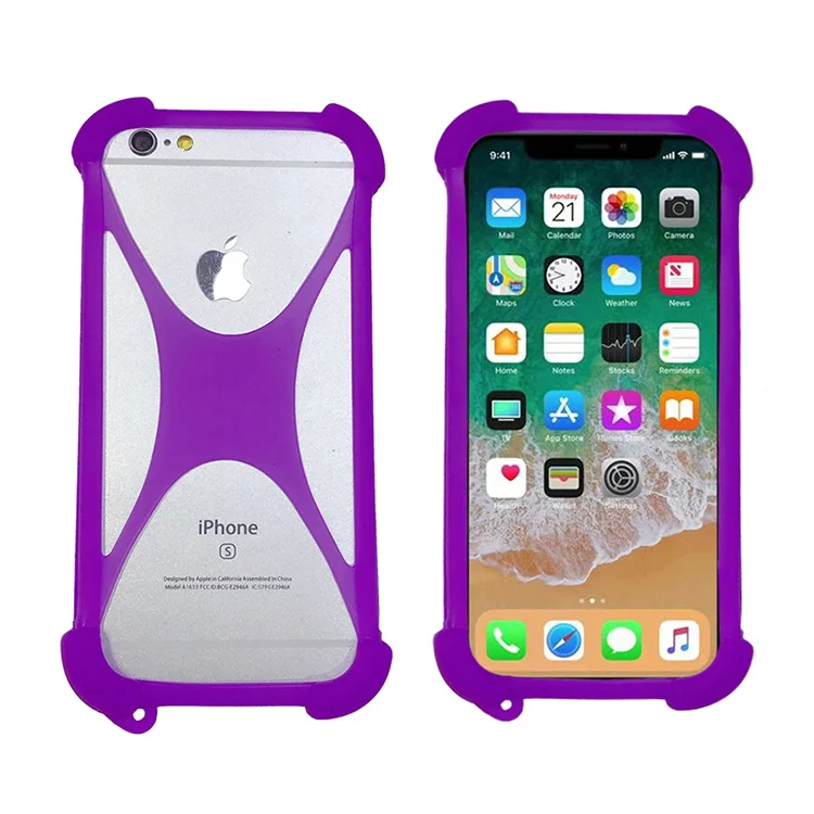 Unviersal Эластичный Силиконовый чехол-бампер для телефона Doogee Y8 N10 N20 Y8C - Цвет: Фиолетовый