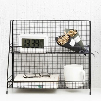 

Multifunctional Iron Storage Rack Double-layer Spice Rack Sundries Storage Organizer Durable for Kitchen Bathroom Office Rack