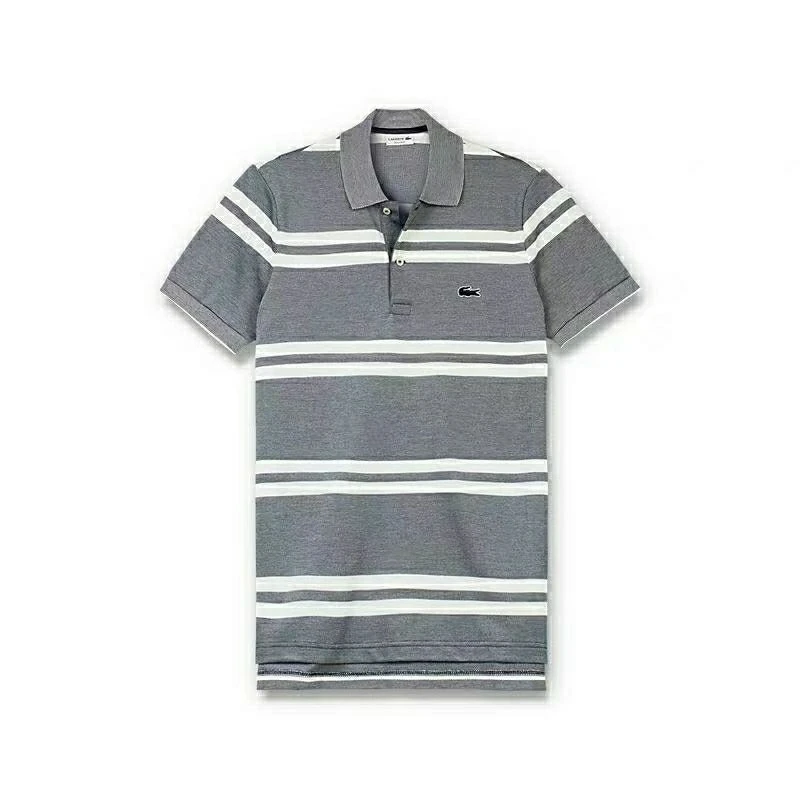 

Lacoste Men Polo Shirt 2019 Casual Striped Short Sleeves Brand Clothing Breathable Anti-Wrinkle Business Tops Tee polo hombre