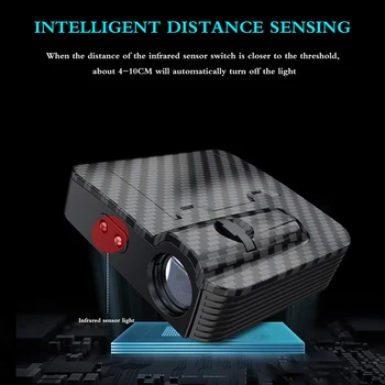 

TiOODRE Car Door Welcome Light Infrared Carbon Fiber Pattern Car Shadow Light Clear Pattern Car Light Accessories Interior