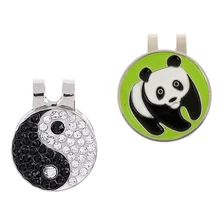 2 шт крепкий Инь Ян Милая панда Магнитная шляпа козырек клип-на маркеры для мячей для гольфа Аксессуары для гольфа