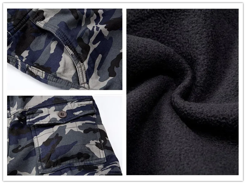 Хорошее поп поступление модные мужские брюки карго Тонкий Военный стиль VoguePants камуфляж утолщаются карман свободные прямые Военная верхняя одежда